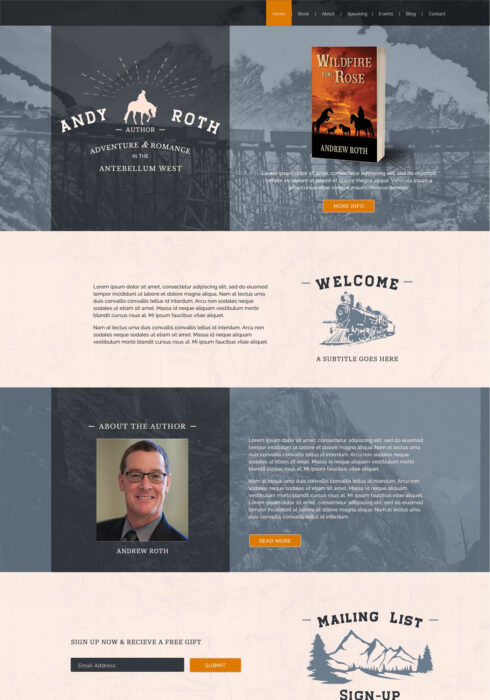 Old West Fiction author website design