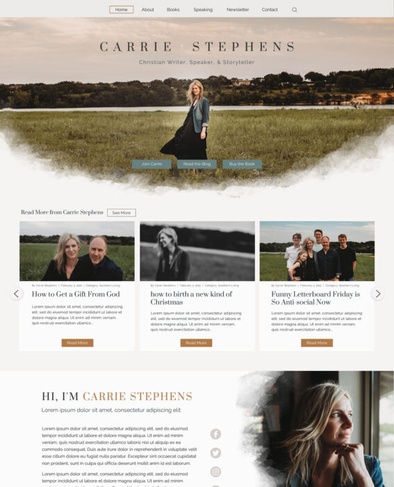 woman christian author and speaker website design