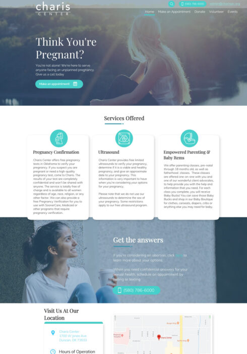 Crisis Pregnancy Resources Ministry Website Design