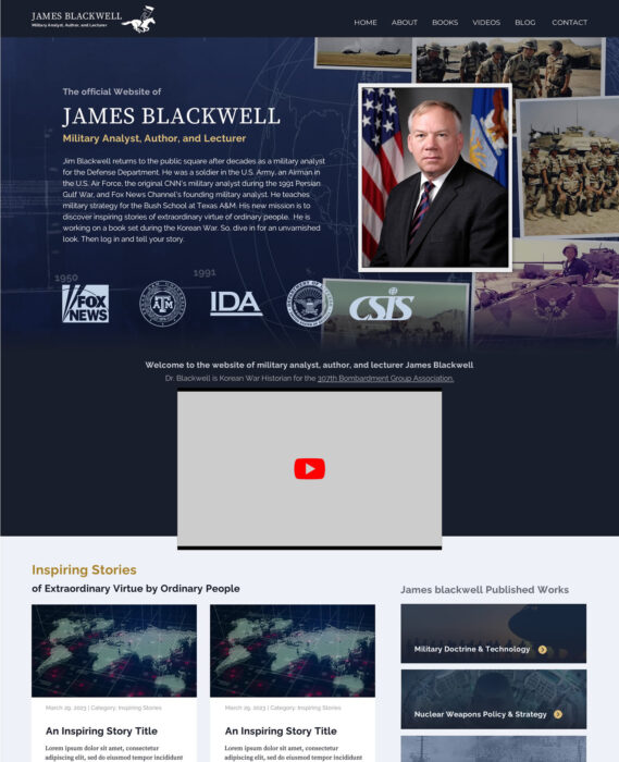 Military modern history website design
