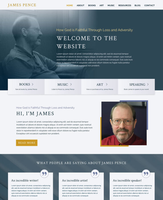Christian author, artist, and speaker website design