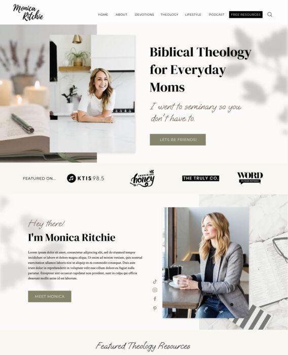 Womens Christian Theology and Lifestyle Website Design