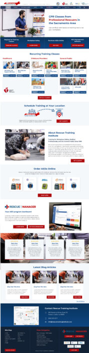 cpr and first aid store and training classes website design