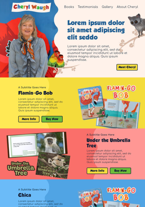 Children's book author website design